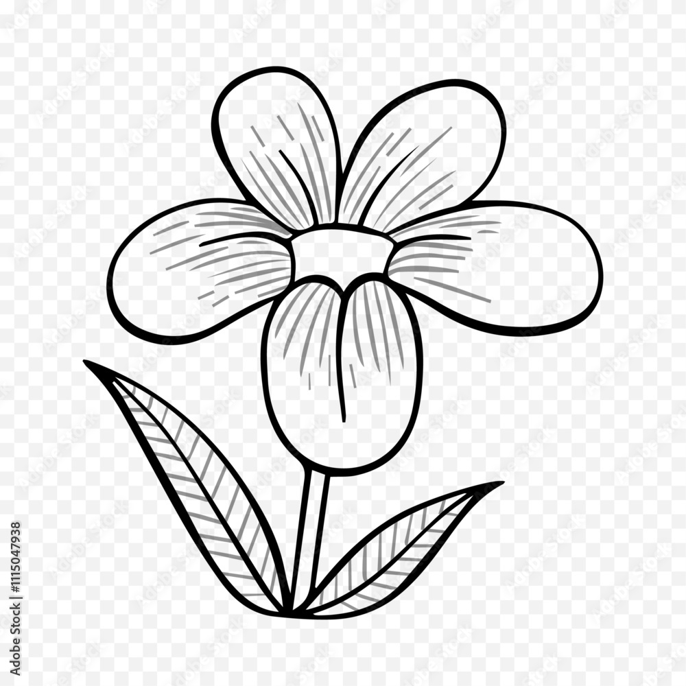 Fototapeta premium Hand drawn spring flowers illustration. floral illustration