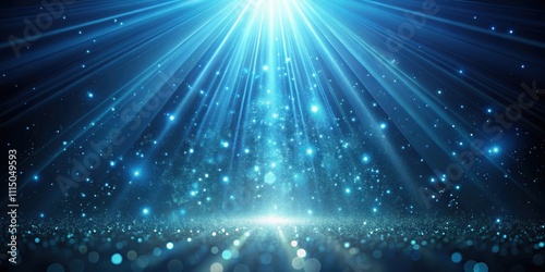 Dark light blue particle abstract background with falling & flickering light beam rays , particle, abstract, background, light