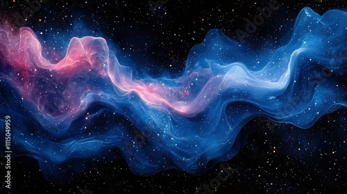Dreamy cosmic waves in vibrant nebula colors