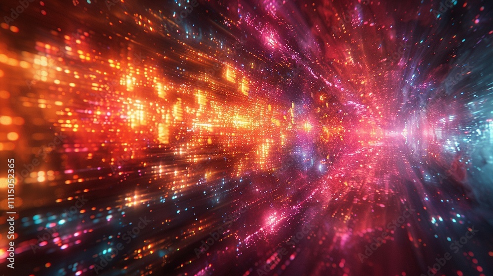 Obraz premium エネルギーの正方形と長方形の粒子7