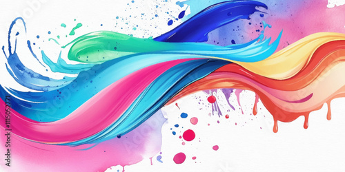 Vector  waves colorful paint splashes with Isolated design element.