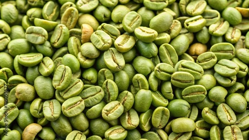 Wallpaper Mural Close up of green unroasted raw coffee beans, coffee, beans, raw, green, unroasted, agricultural, caffeine, agriculture Torontodigital.ca