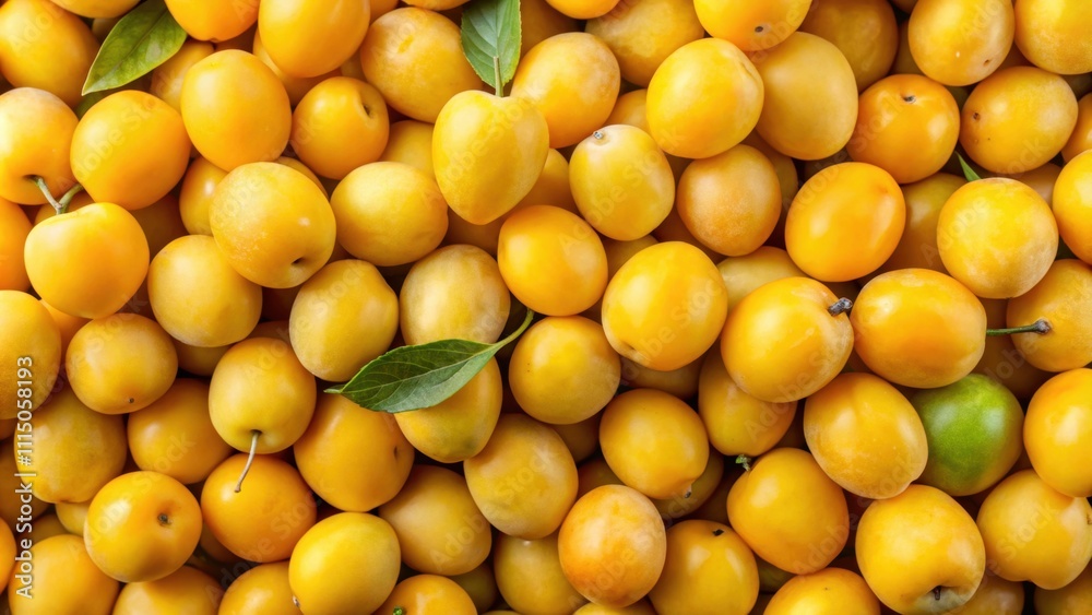 Ripe yellow plums arranged as a colorful background, fruits, fresh, organic, healthy, juicy, ripe, vibrant, yellow, produce