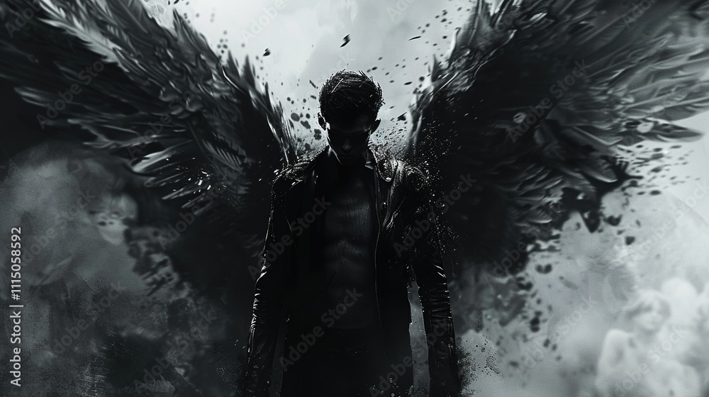 Obraz premium angel falling from sky