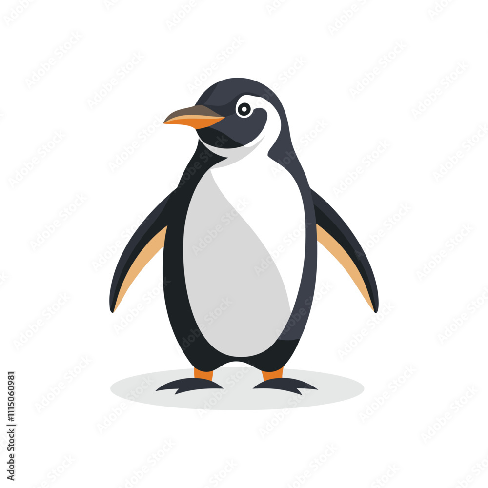 Obraz premium Penguins isolated flat vector illustration on white background