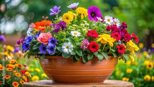 Wallpaper Mural A variety of colorful flowers planted together in a flower pot , flowers, decoration, gardening, plant, colorful Torontodigital.ca