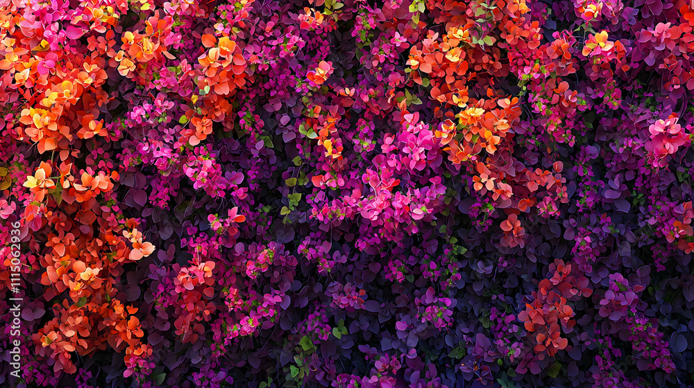 Obraz premium Vibrant Bougainvillea Cascading on a Wall