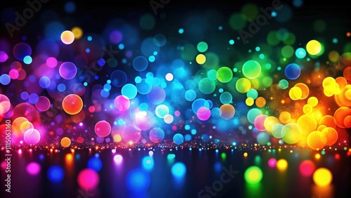 Neon bokeh background with vibrant colors on black, neon, bokeh, background, vibrant, colors, black, light