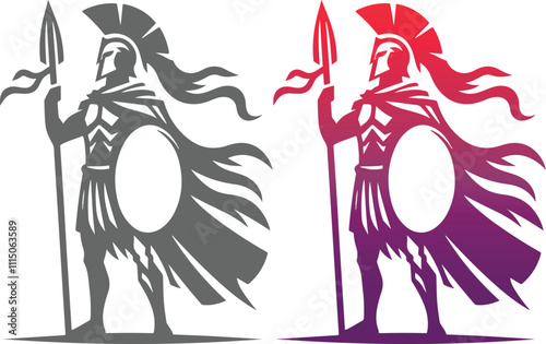 Sparta Warrior Logo Design Template