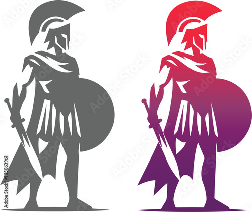 Sparta Warrior Logo Design Template