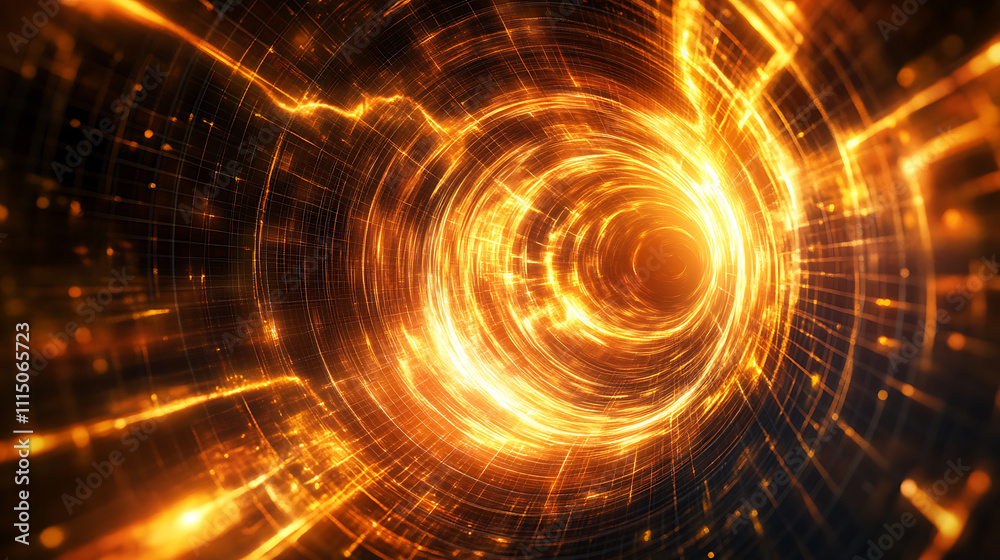 Obraz premium Abstract Glowing Tunnel of Energy and Light
