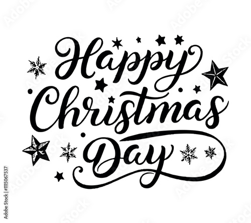 Happy Santa clause with Santa clause icon typography
