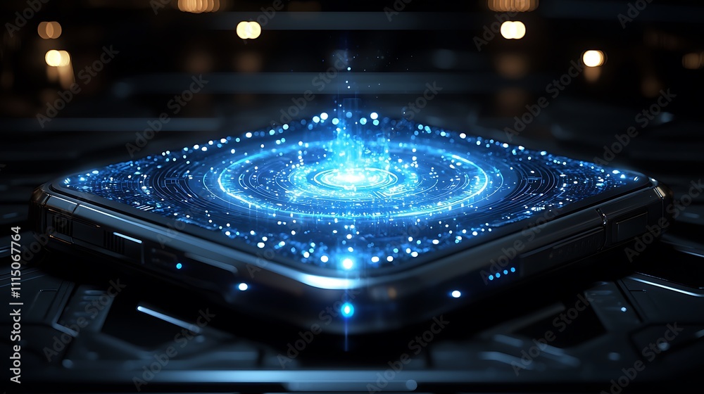 Futuristic Device: Interface Shows Data Streams Brilliantly Futuristic Device: Interface Shows Data Streams Brilliantly