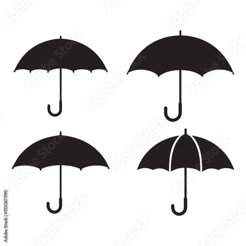 A Umbrella sat silhouette vector style with white background