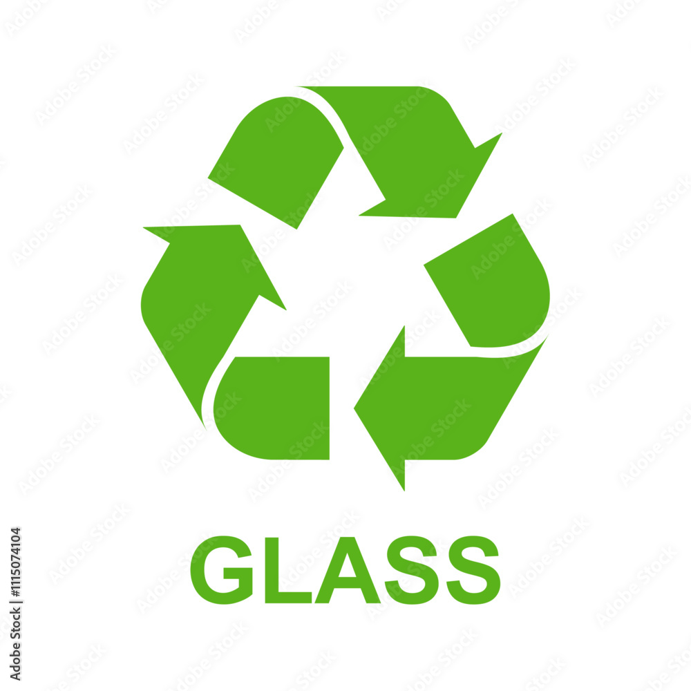 Recycle symbol for glass waste Recycle symbol for glass waste