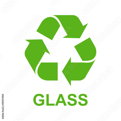 Recycle symbol for glass waste