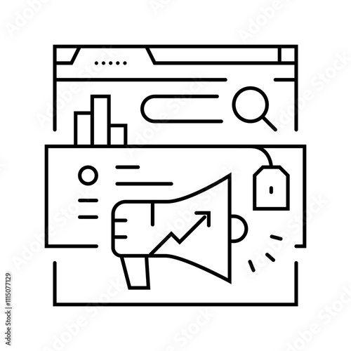 page authority seo line icon vector. page authority seo sign. isolated contour symbol black illustration