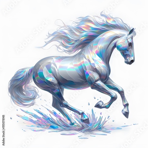 말, 홀로그래픽 아트, jpeg (horse, holographic art, jpeg) photo