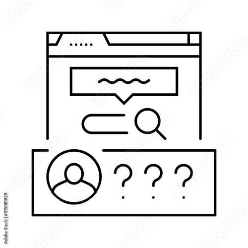 search intent seo line icon vector. search intent seo sign. isolated contour symbol black illustration