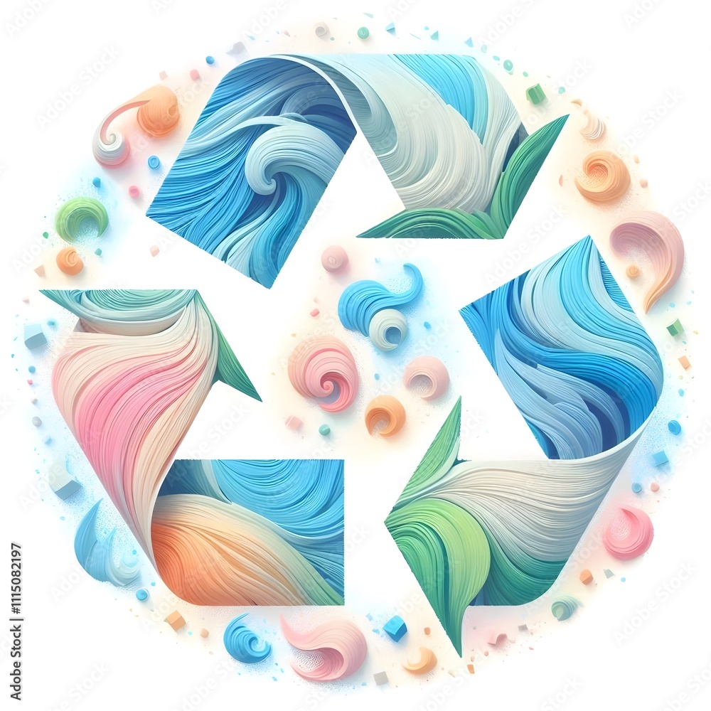 Obraz premium 재활용 마크, 파스텔화, jpeg (recycled mark, pastel painting, jpeg)