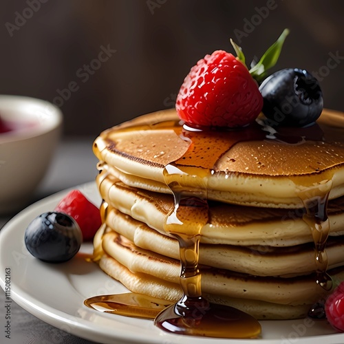 pancakes with berries generative ai