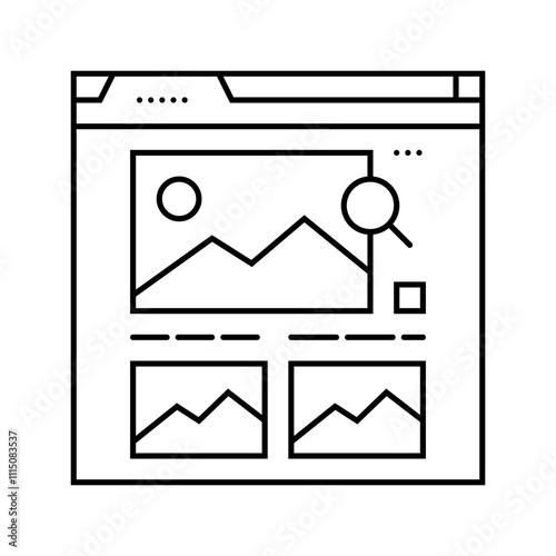image seo line icon vector. image seo sign. isolated contour symbol black illustration