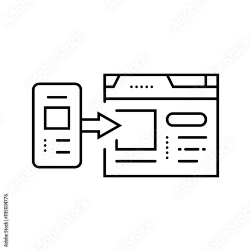 mobile first design seo line icon vector. mobile first design seo sign. isolated contour symbol black illustration