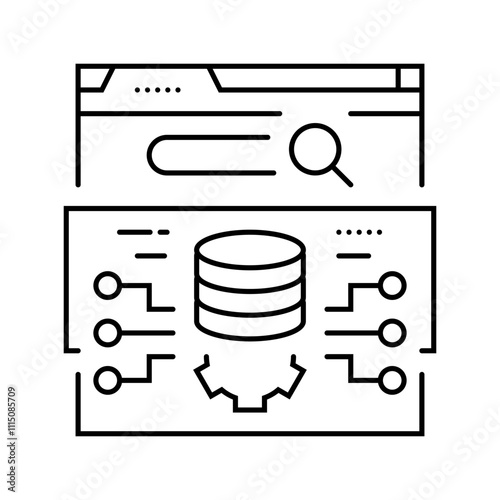 local pack seo line icon vector. local pack seo sign. isolated contour symbol black illustration