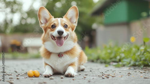 Happy Corgi Portrait: A flu...