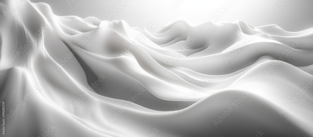 Fototapeta premium Abstract White Wave Minimalistic Background with Soft Lighting and High Contrast Shadows