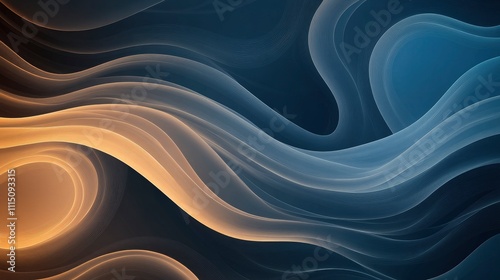 An abstract background with swirling lines in dark brown and blue color