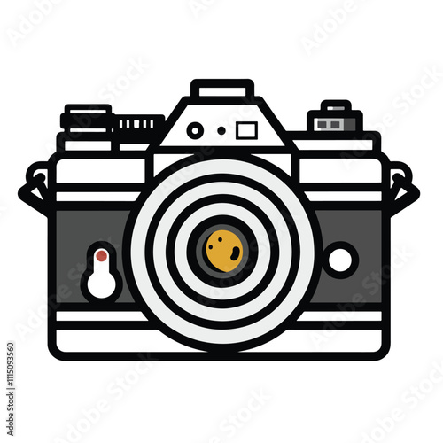  2D camera web icon in line style