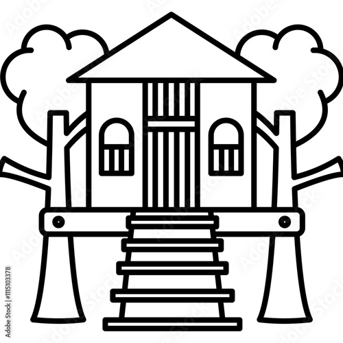 treehouse icon element for design