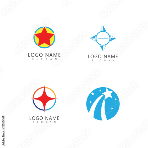 Star logo vector template element symbol design