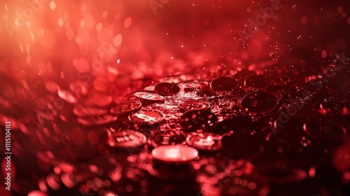 The intense pressure of a market crash is depicted as a cascading avalanche burying oncepromising coins in a sea of red.