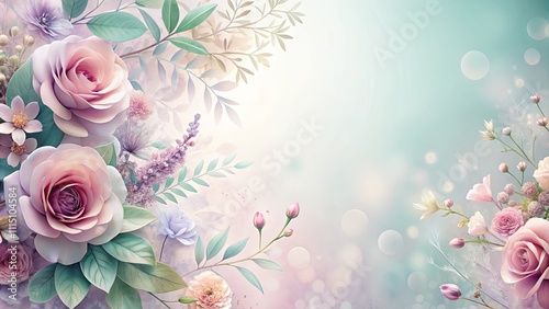Pastel Roses and Delicate Blooms A Soft and Elegant Floral Arrangement with a Dreamy Background