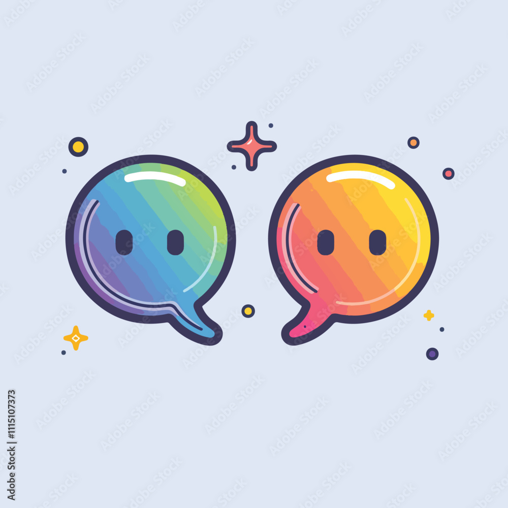 Naklejka premium 2D chat web icon in line style