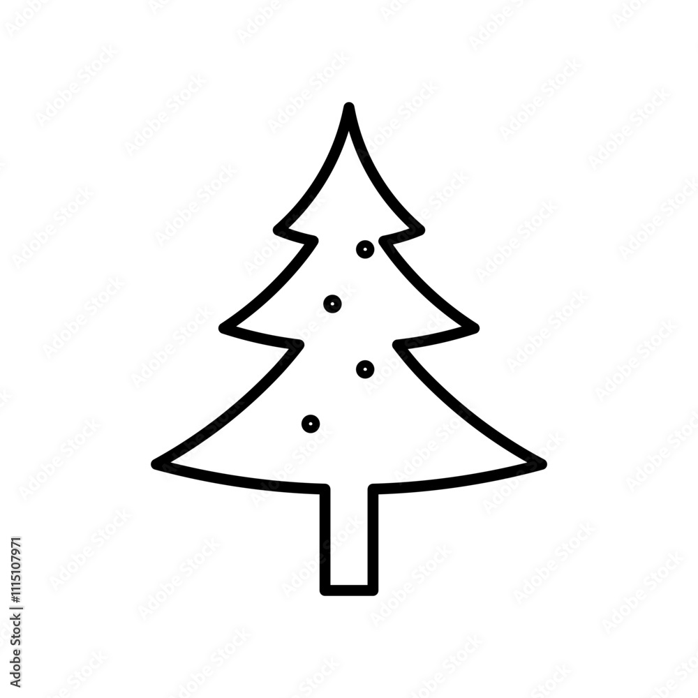 Fototapeta premium christmas tree line icon