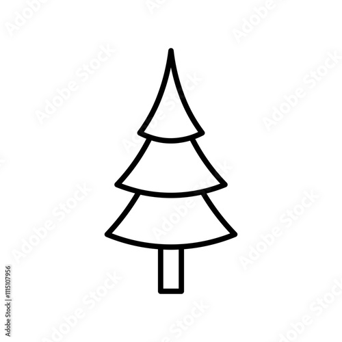 christmas tree line icon