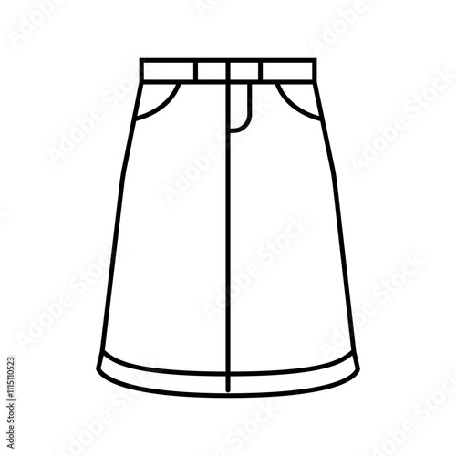 high waisted skirt vintage fashion line icon vector. high waisted skirt vintage fashion sign. isolated contour symbol black illustration