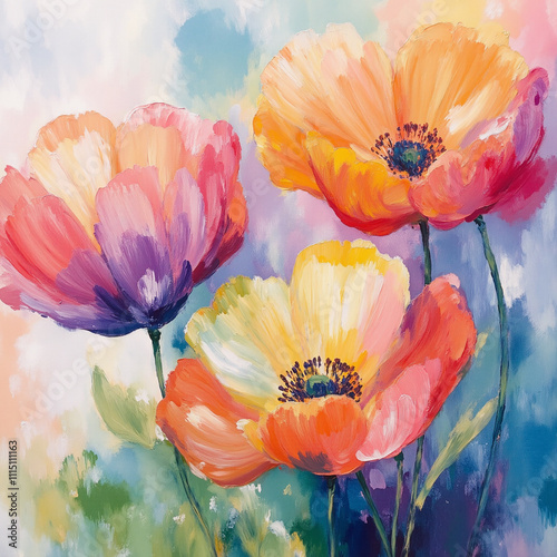 Captivating Oil Paintings of Elegant Floral Bouquets
