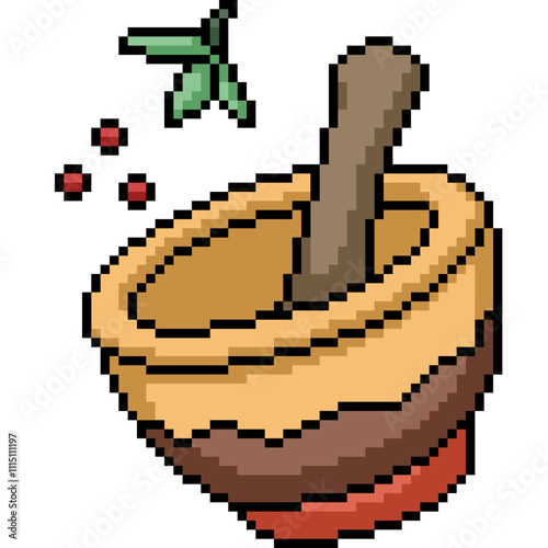 pixel art of Asian spices cook