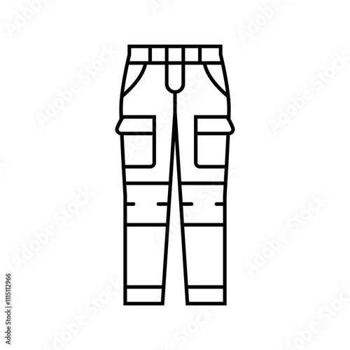 cargo pants vintage fashion line icon vector. cargo pants vintage fashion sign. isolated contour symbol black illustration