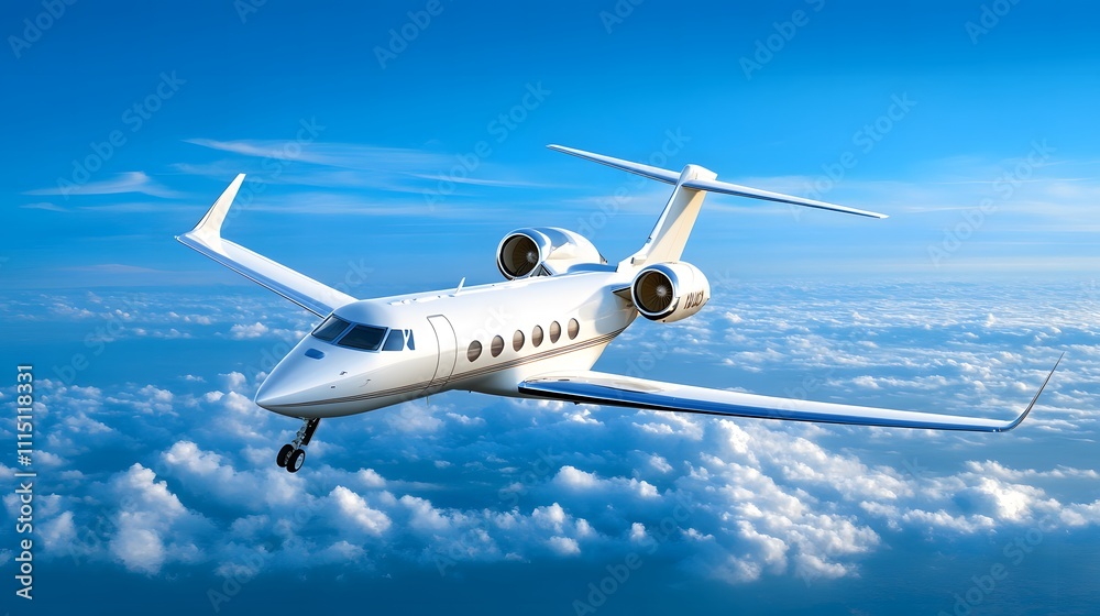 Obraz premium Aircraft ascending through the sky, symbolizing ambition and reaching new heights in personal and professional endeavors.