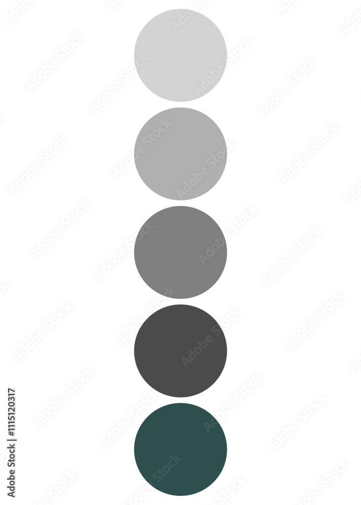Gray color palette circle with gradations Gray color palette circle with gradations
