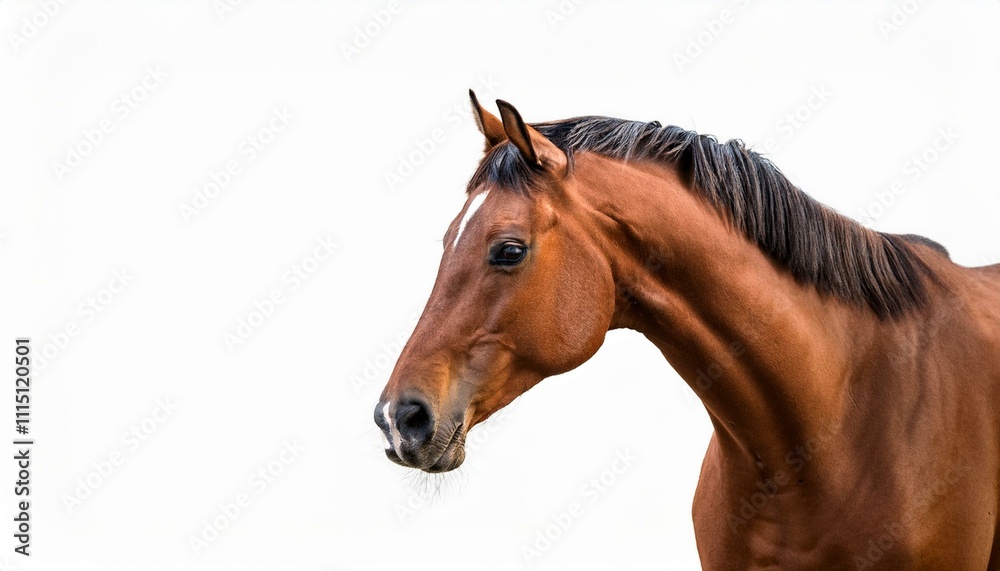Fototapeta premium brown horse isolated on white background