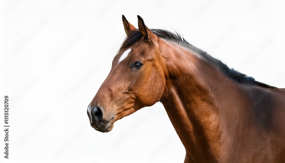 Fototapeta premium brown horse isolated on white background