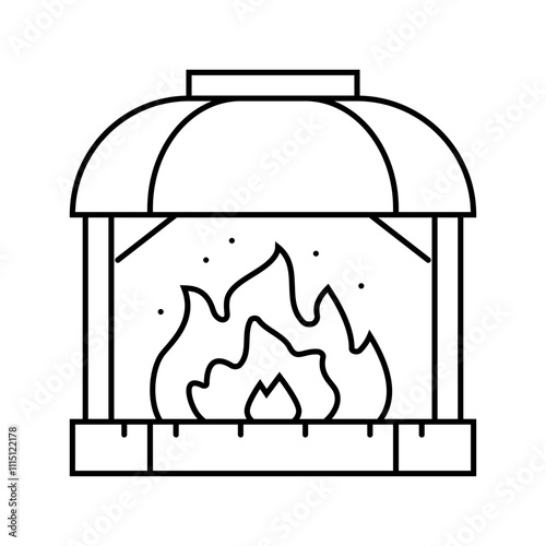 fire blacksmith line icon vector. fire blacksmith sign. isolated contour symbol black illustration