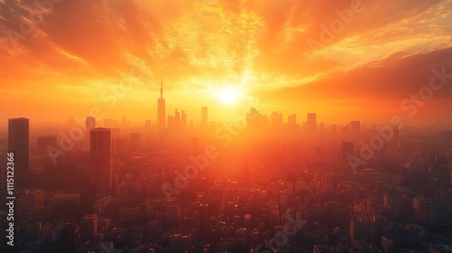 Visualization of urban areas affected by heatwaves, symbolizing the growing challenges of climate change in cities