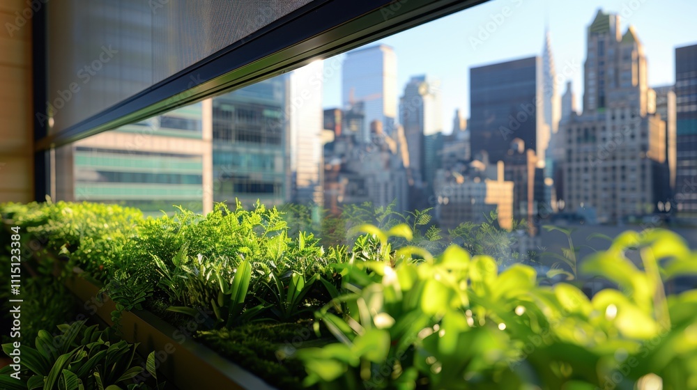 Fototapeta premium Smart Glass: Glass that changes opacity and temperature to enhance energy efficiency, improving comfort while reducing heating and cooling costs in buildings.